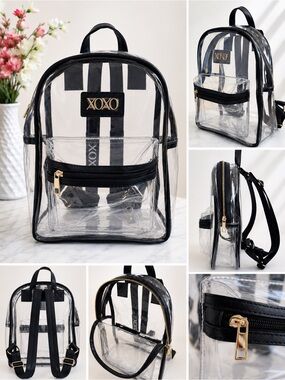 XOXO Clear Backpack – Black Trim & Gold Hardware